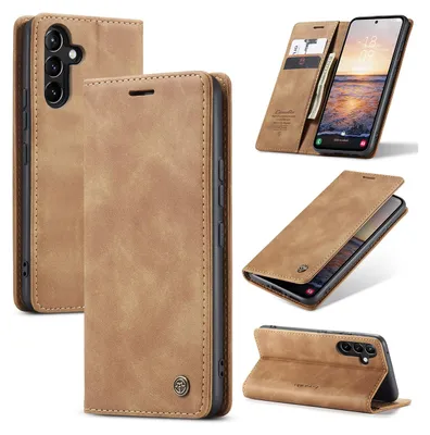 Produktbild von Galaxy A54 5G Hülle, Retro Kunstledertasche mit Standfunktion Schutzhülle für Samsung Galaxy A54 5G Braun
