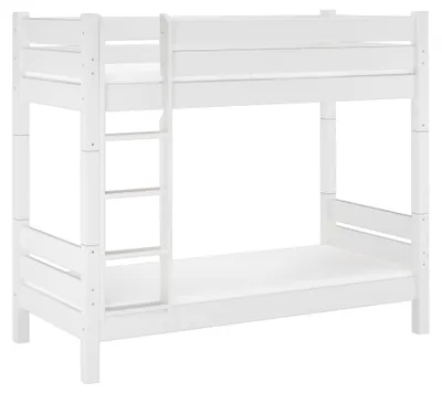 Produktbild von Etagenbett für Erwachsene wählbares Zubehör 80x200 weiß Nische 100 teilbar V-60.16-08WT100Rollrost und Matratze inkl.
