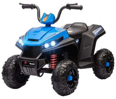 Zdjęcie produktu dla Elektryczny quad dla dzieci 12V quad dla dzieci z zawieszeniem na 4 koła, odtwarzacz muzyki MP3, pojazd dla dzieci z reflektorem, biegiem do przodu i do tyłu, dla dzieci w wieku 3-5 lat, 5 km/h, metal, niebieski