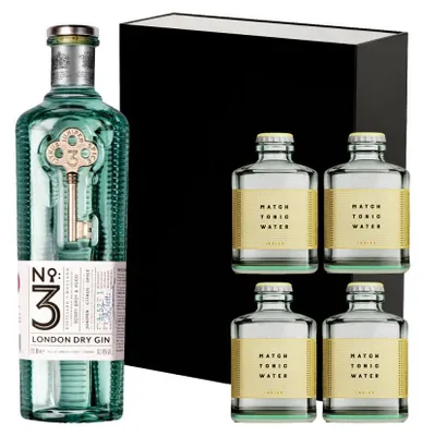 Image de Coffret Gin London n° 3 + 4 tonics Match Indian Genève Royaume-Uni  130 cl 46,0 %
