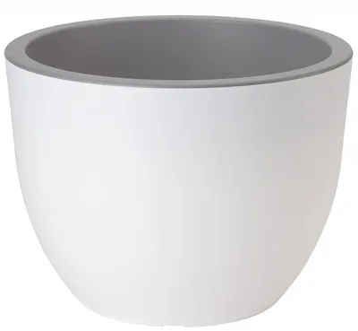 Immagine prodotto di Vaso da fiori KADAX "Rafat", fioriera rotonda, vaso per piante in plastica, fioriera, 30 cm, bianco