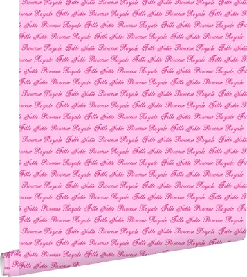 Zdjęcie produktu dla ESTAhome Tapeta słowa księżniczki różowym - 114948 - 53 cm x 10,05 m