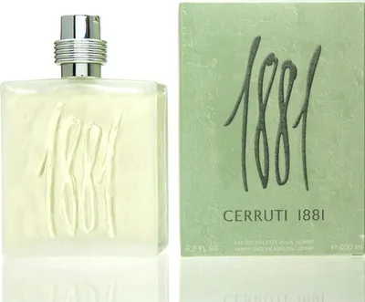 A bottle of Cerruti 1881 pour Homme Eau de Toilette and its packaging are displayed against a white background.