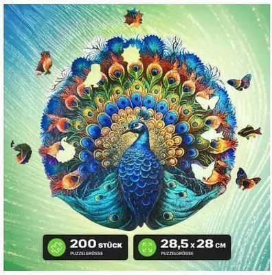 Immagine prodotto di EscapeWelt Puzzle in legno Pavone 200 pezzi