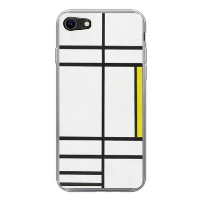 Produktbild von MuchoWow® Handyhülle Schutzhülle Hülle für iPhone 8 Komposition in Weiß, Rot und Gelb - Piet Mondrian Silikon Softcase Handy Hülle - Schutzhaube