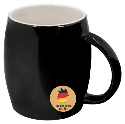 Produktbild von Intirilife Porzellan Kaffeetasse Teetasse in schwarz 400 ml - Perfekt als Geschenk für Familie Freunde oder Kollegen