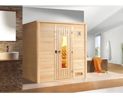 Obrázek produktu pro sauna z masivního dřeva Weka Bergen HT vel.3 vč. 7,5kWkamen a digitálního ovládání se dřevěnými dveřmi a tepelně izolačním sklem