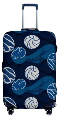 Produktbild von Volleyball-Gepäckabdeckung, waschbar, dehnbar, kratzfest, Reisegepäckhülle, elastisch, passend für 45,7 - 81,3 cm, Schwarz, Größe M, Schwarz, M