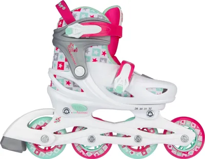 Produktbild von Nijdam inline-Skates SK8 Star 82A weiß/fuchsia Größe 25-28