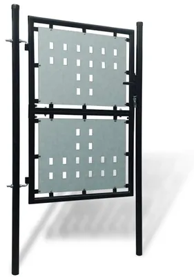Obrázek produktu pro vidaXL Černá zahradní branka s jedním křídlem, 100 x 125 cm