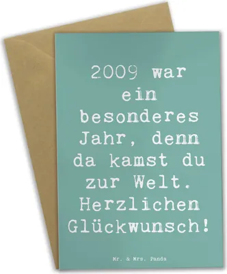 Produktbild von Mr. & Mrs. Panda Glückwunschkarte Spruch 2009 Geburtstag - Meeresbrise - Geschenk, Geburtsjahr, Happy Birthday, Beileidskarte, Erinnerungen, einladungskarten, Jahrestag