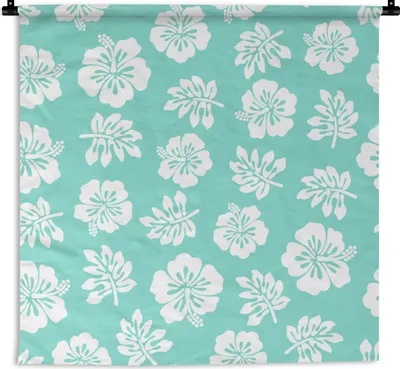 Produktbild von MuchoWow® Wandteppich Wandbehang Hawaii - Hibiskus - Blume - Muster 90x90 cm Tapisserie Dekoration Wandtuch - Wandaufhänger
