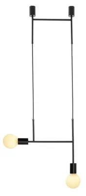 Immagine prodotto di Lampada a sospensione ACA 2xE27, metallo nero, 38x4x110 cm, KYOTO TNK852P38BK