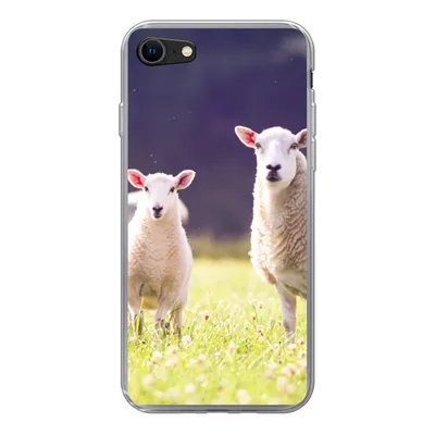 Produktbild von MuchoWow® Handyhülle Schutzhülle Hülle für iPhone 8 Schaf - Lamm - Blumen Silikon Softcase Handy Hülle - Schutzhaube