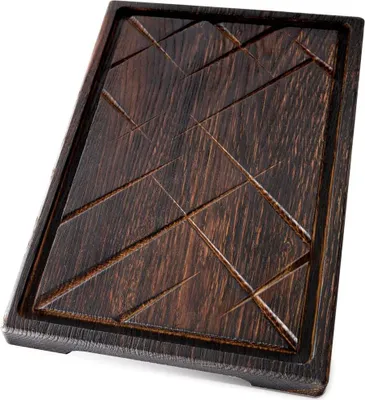 Produktbild von Holz Steakplatte - Steak Servierplatte - 1 Stück - Massiv Eiche - 16 x 12 cm