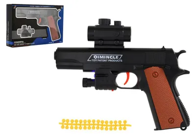 Obrázok produktu pre Pistola na mäkké plastové guličky, 20 cm, v krabičke 24 x 15 x 4 cm
