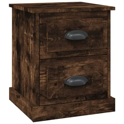 Image de Table de chevet chêne fumé 39x39x47,5 cm bois d'ingénierie