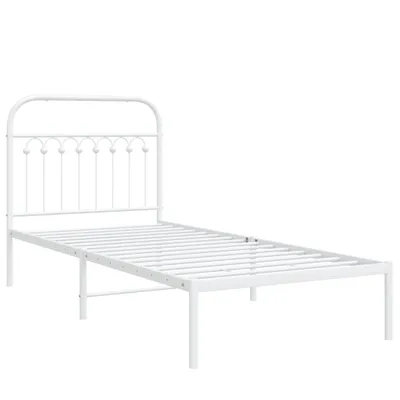 Produktbild von Bettgestell mit Kopfteil Metall Weiß 90x190 cm