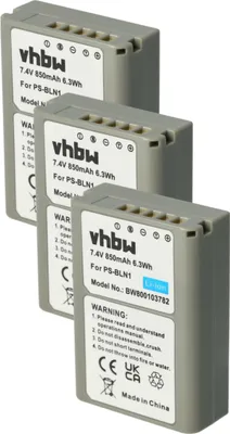 Produktbild von vhbw 3x Akku Ersatz für Olympus PS-BLN1 für Kamera (850 mAh, 7,6 V, Li-Ion), Infochip