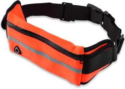 Produktbild von EmpireAthletics - Neopren Hüfttasche (Hüftumfang von 70 - 100 cm) für alle Smartphones mit Schlüsselfach, Kopfhöreranschluss und Steckschließe - Sport Jogging Bauchtasche Laufgürtel in ORANGE