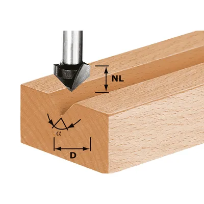 Image de Fraise à rainurer Festool HW, queue de 8 mm, HW S8, D14/7/90° | 490999