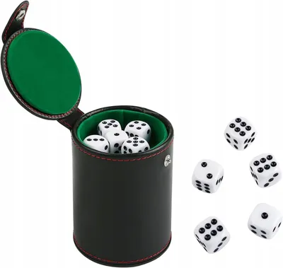 Produktbild von Leder Würfelbecher mit 10 Würfeln, Spielzubehör