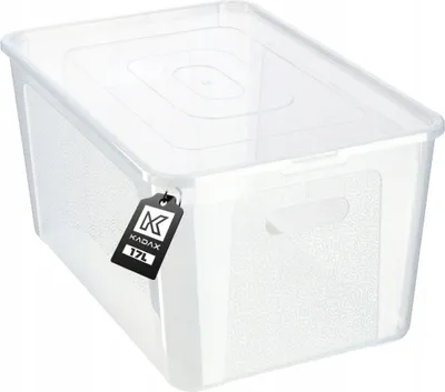 Obrázek produktu pro Plastový kontejner KADAX 17 l s víkem, průhledný, uzamykatelný box organizér