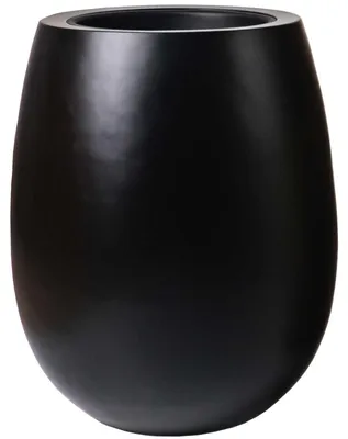 Produktbild von VIVANNO Blumentopf Fiberglas BALAO Rund, Schwarz matt - 40x50 cm