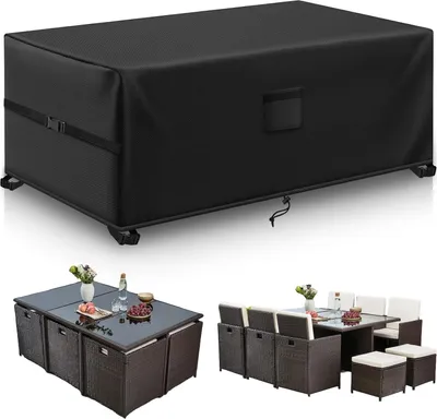 Produktbild von Famanu Gartenmöbelhülle wasserdicht - 200 x 160 x 70 cm - Schwarz