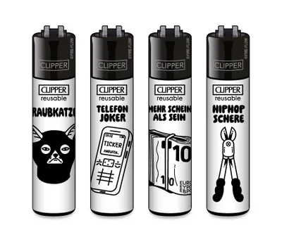 Produktbild von Clipper Feuerzeug 4er Set Junkie Tattoo