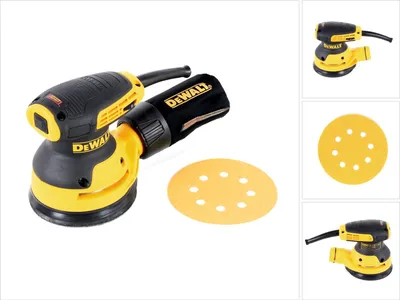Zdjęcie produktu dla DeWALT DWE6423-QS, Szlifierka orbitalna, Czarny, Żółty, 8000 OPM, 12000 OPM, 2,6 mm, Prąd przemienny