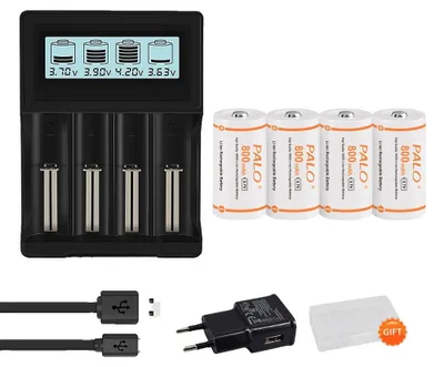 Immagine prodotto di Batterie ricaricabili, 3,7 V, capacità 800 mAh, 4 batterie e 1 caricabatterie