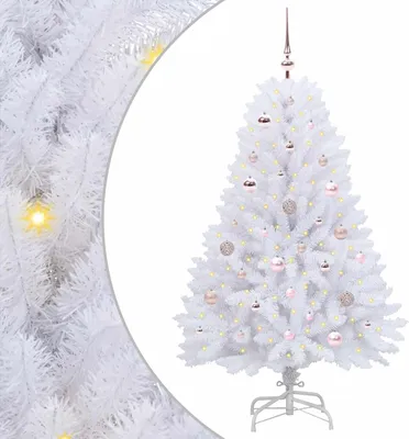 Obrázok produktu pre vidaXL Umelý skladací vianočný stromček biely 150 cm PVC a oceľ