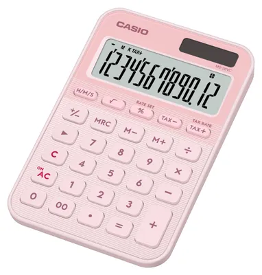 Zdjęcie produktu dla Casio MS-20YC, Desktop, Podstawowy kalkulator, 12 cyfr(y), Bateria/Energia słoneczna, Jasnoróżowy