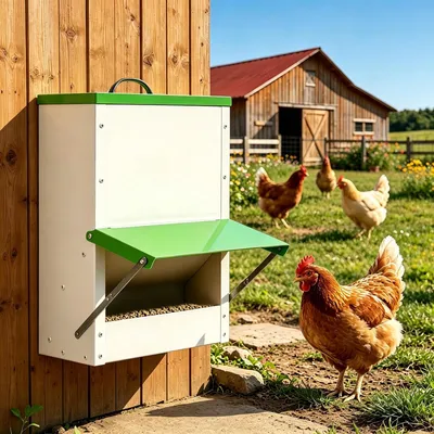 Image de Solidchoice - Distributeur automatique de nourriture pour volailles avec couvercle