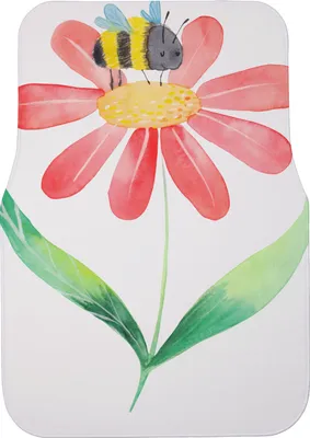 Produktbild von Mr. & Mrs. Panda Automatte Hummel Blume - Schwarz - Geschenk, Auto-Fußmatte, Natur, Lustige Sprüche, Wespe, Biene, Auto Fußmatte, Fürs, Autoteppich, Hummeln
