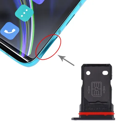 Obrázek produktu pro Držák SIM karty pro OnePlus 8, černý, zásuvkový, náhradní, na opravu,