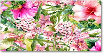 Produktbild von Tulup Glas-Bild -140x70- Wandkunst Dekorative Wand für Küche & Wohnzimmer - Blumen & Pflanzen - Blumenmuster - Mehrfarbig