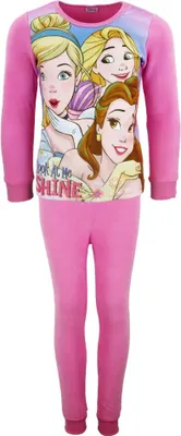 Produktbild von Disney Prinzessinnen Kinder Polar Fleece Schlafanzug Pyjama Hausanzug – Pink / 98