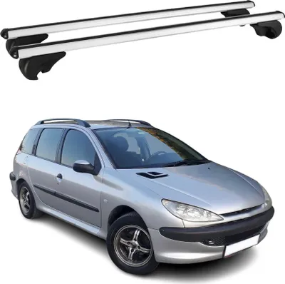 Image de Barres de toit Transversales pour Peugeot 206 1998-2012 Aluminium Argent