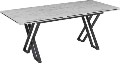Image de Table de salle à manger Moderne Table de salle à manger extensible Coin repas Meubles de salle à manger Table métal