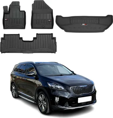 Obrázek produktu pro Sada podlahových rohoží a kufru pro Kia Sorento 2015-2022 TPE černá