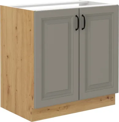 Image de Meuble pour évier SOPHIA – largeur 80 cm, gris clair / chêne artisan