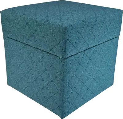 Produktbild von SAWANA-Hocker 40x40 cm quadratisch gesteppt mit Stauraum – aufklappbarer Polsterhocker fürs Wohnzimmer – Petrolblau