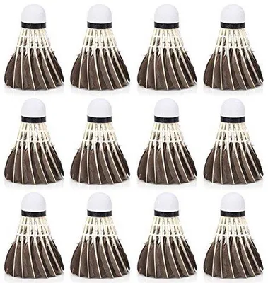 Productafbeelding van 12 Professionele Badminton Shuttlecock Set - Herbruikbare Veerballen voor Beginners en Training