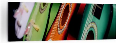 Produktbild von Bild auf Leinwand - Leinwandbild - Gitarre Musik Instrument - 160x50cm - Wand Bild - Wanddeko - Leinwanddruck - Bilder - Kunstdruck - Wanddekoration - Leinwand bilder - Wandkunst - AB160x50-2113