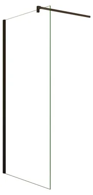 Produktbild von Duschspa Walk-In Dusche 50x200cm Schwarz matt Duschwand 8mm NANO ESG-Glas mit 90cm Stabilisator F131B Duschabtrennung