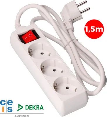 Image de Multiprise 3 Schuko Interrupteur Multiprise 3 Prises Schuko Avec Interrupteur - Edm
