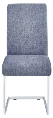 Produktbild von Schwingstuhl Esszimmerstuhl Freischwinger Leticia, mit grauem Stoffbezug, im 4er Set