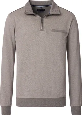 Produktbild von CASAMODA Herren Sweat-Troyer Zipper Regular Baumwolle Beige XXL